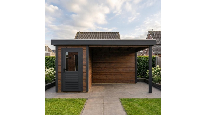 Casetta da giardino in legno Mira 1.59x3.09 m - 14.09 m2 - 28 mm - impregnata