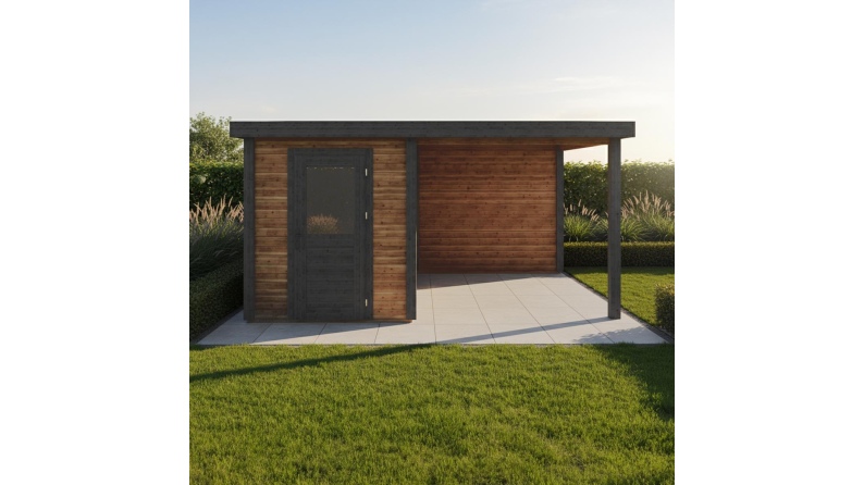 Casetta da giardino in legno Vala 4.56x3.09 m - 14.1 m2 - 28 mm - impregnata