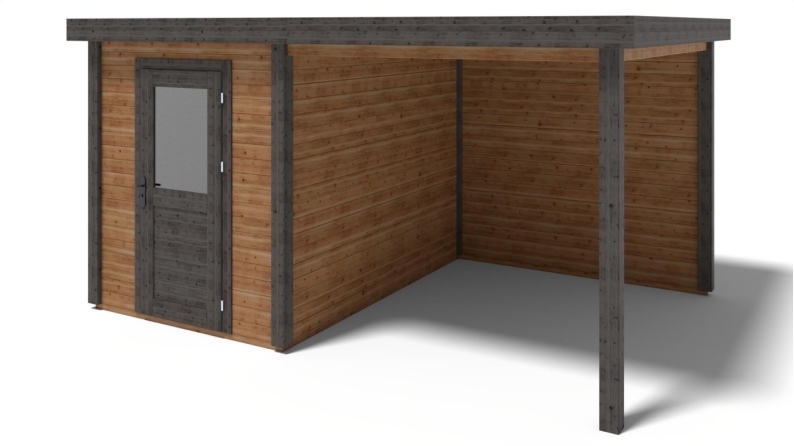 Casetta da giardino in legno Vala 4.56x3.09 m - 14.1 m2 - 28 mm - impregnata