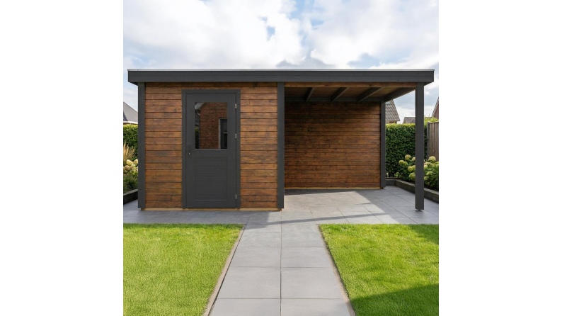 Casetta da giardino in legno Rava 5.06x3.09 m - 15.63 m2 - 28 mm - impregnata