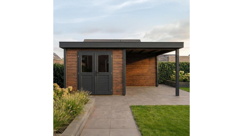 Casetta da giardino in legno Aura 5.56x2.59 m - 14.4 m2 - 28 mm - impregnata