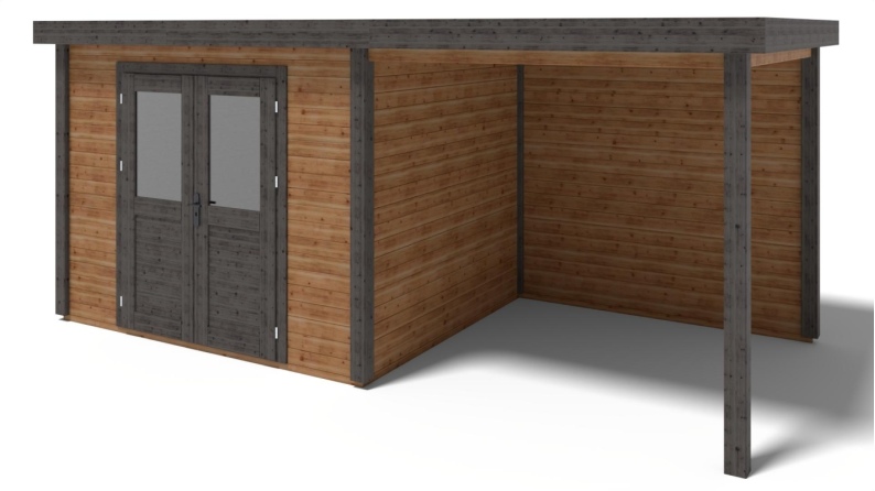 Casetta da giardino in legno Aura 5.56x2.59 m - 14.4 m2 - 28 mm - impregnata