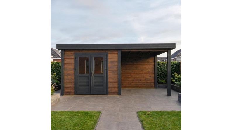 Casetta da giardino in legno Aura 3.09x2.59 m - 15.7 m2 - 28 mm - impregnata