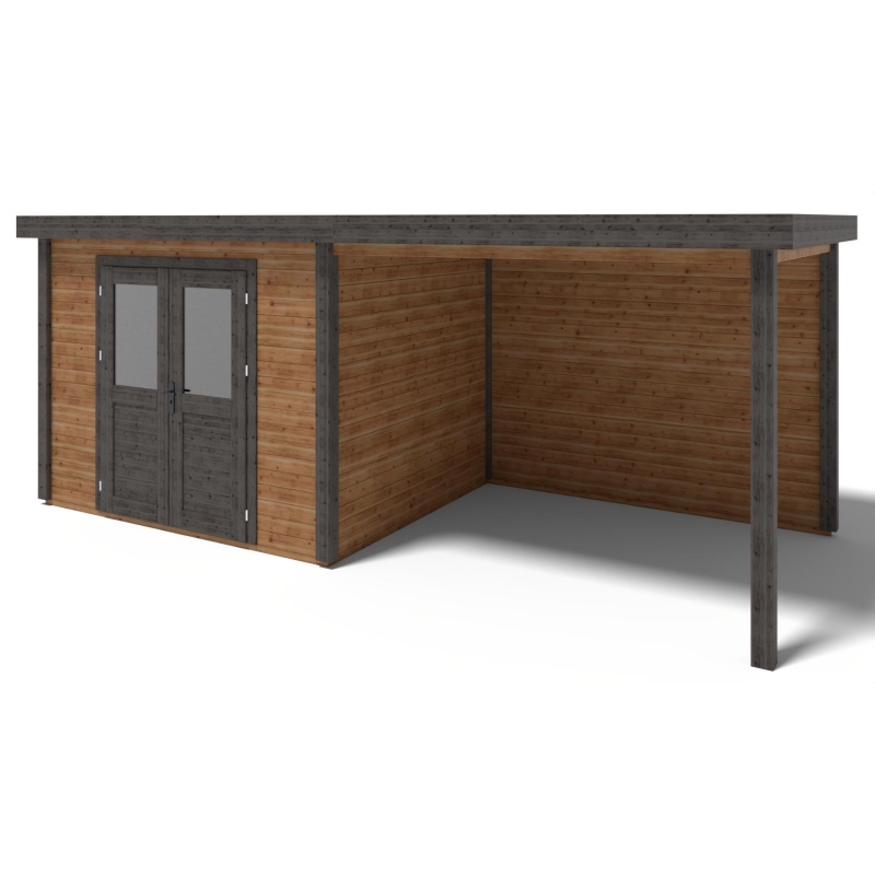Casetta da giardino in legno Aura 6.06x2.59 m - 15.7 m2 - 28 mm - impregnata