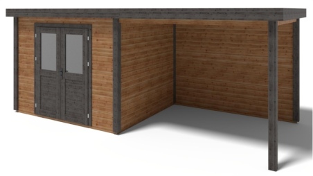 Casetta da giardino in legno Aura 3.09x2.59 m - 15.7 m2 - 28 mm - impregnata