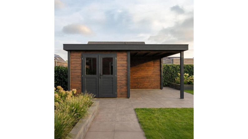 Casetta da giardino in legno Aura 3.09x3.09 m - 17.18 m2 - 28 mm - impregnata