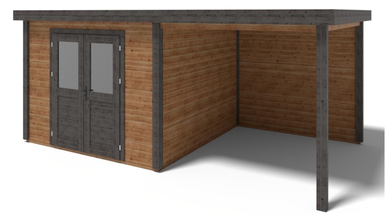 Casetta da giardino in legno Aura 3.09x3.09 m - 17.18 m2 - 28 mm - impregnata