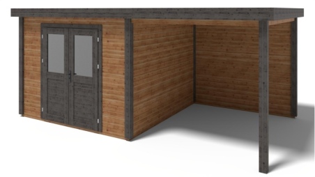 Casetta da giardino in legno Aura 3.09x3.09 m - 17.18 m2 - 28 mm - impregnata