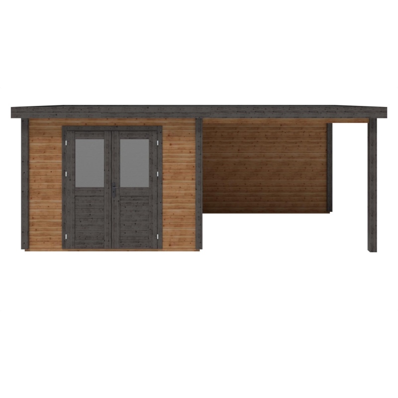 Casetta da giardino in legno Aura 5.56x3.09 m - 17.18 m2 - 28 mm - impregnata