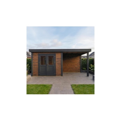 Casetta da giardino in legno Aura 3.09x3.09 m - 18.72 m2 - 28 mm - impregnata