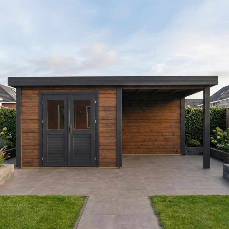 Casetta da giardino in legno Aura 6.06x3.09 m - 18.72 m2 - 28 mm - impregnata