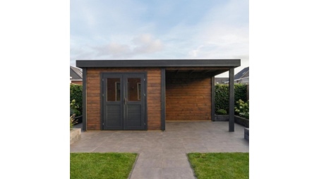 Casetta da giardino in legno Aura 3.09x3.09 m - 18.72 m2 - 28 mm - impregnata