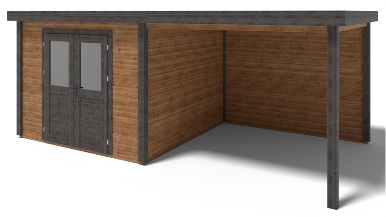 Casetta da giardino in legno Aura 3.09x3.09 m - 18.72 m2 - 28 mm - impregnata