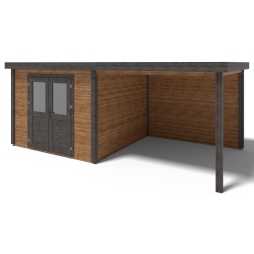 Casetta da giardino in legno Aura 6.06x3.09 m - 18.72 m2 - 28 mm - impregnata