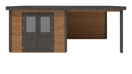 Casetta da giardino in legno Aura 3.09x3.09 m - 18.72 m2 - 28 mm - impregnata