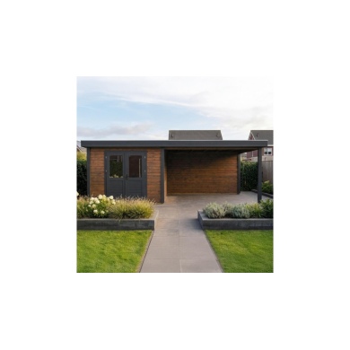 Casetta da giardino in legno Aura 3.09x3.09 m - 21.81 m2 - 28 mm - impregnata