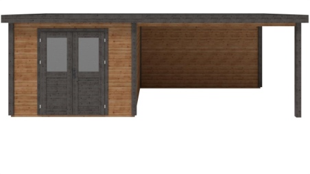 Casetta da giardino in legno Aura 3.09x3.09 m - 21.81 m2 - 28 mm - impregnata