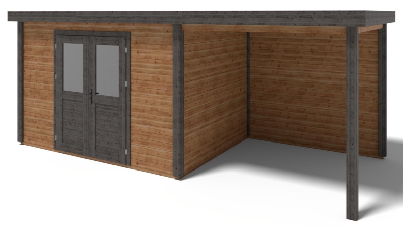 Casetta da giardino in legno Freya 4.09x2.59 m - 17 m2 - 28 mm - impregnata