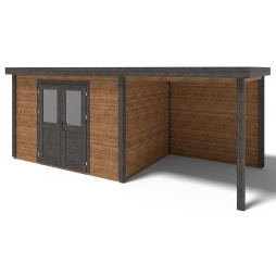 Casetta da giardino in legno Freya 6.56x2.59 m - 17 m2 - 28 mm - impregnata