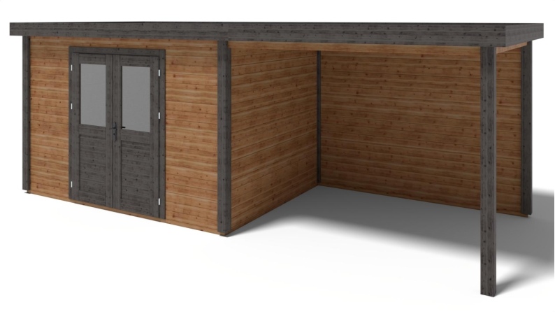 Casetta da giardino in legno Freya 4.09x2.59 m - 18.28 m2 - 28 mm - impregnata