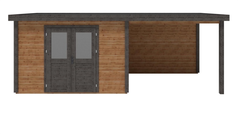 Casetta da giardino in legno Freya 4.09x2.59 m - 18.28 m2 - 28 mm - impregnata