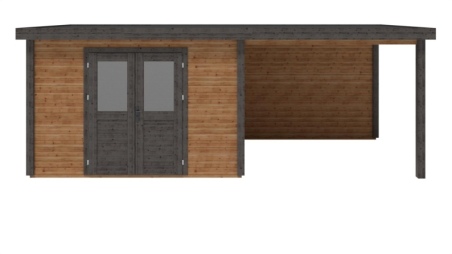 Casetta da giardino in legno Freya 4.09x2.59 m - 18.28 m2 - 28 mm - impregnata