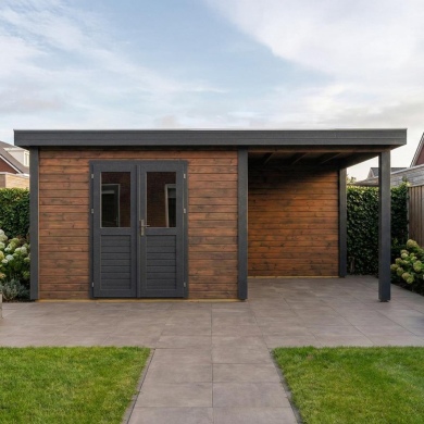 Casetta da giardino in legno Freya 6.56x3.09 m - 20.27 m2 - 28 mm - impregnata