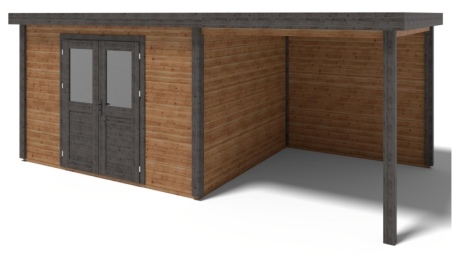 Casetta da giardino in legno Freya 4.09x3.09 m - 20.27 m2 - 28 mm - impregnata