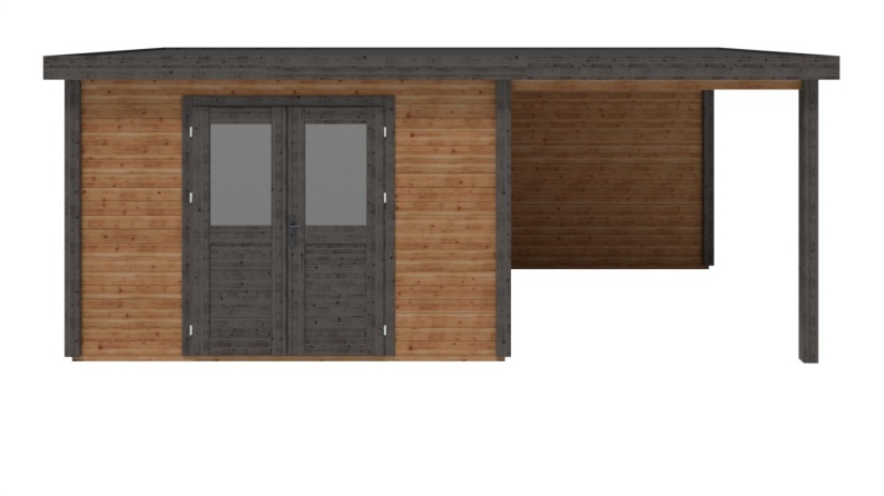 Casetta da giardino in legno Freya 4.09x3.09 m - 20.27 m2 - 28 mm - impregnata