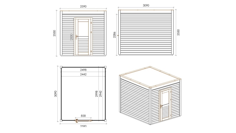 Casetta da giardino in legno Nexa 2.59x3.09 m - 8 m2 - 28 mm - impregnata