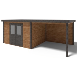 Casetta da giardino in legno Freya 7.06x3.09 m - 21.81 m2 - 28 mm - impregnata