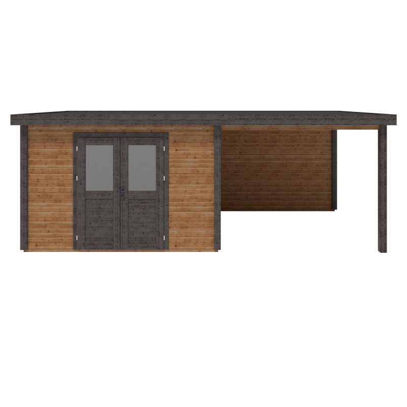 Casetta da giardino in legno Freya 7.06x3.09 m - 21.81 m2 - 28 mm - impregnata