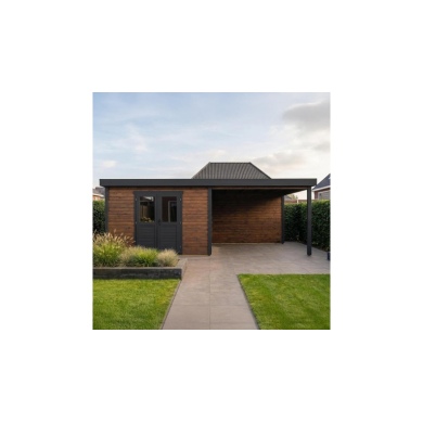 Casetta da giardino in legno Freya 4.09x3.09 m - 24.9 m2 - 28 mm - impregnata