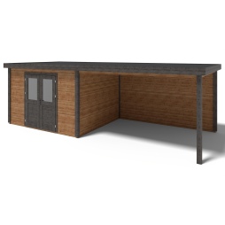 Casetta da giardino in legno Freya 8.06x3.09 m - 24.9 m2 - 28 mm - impregnata