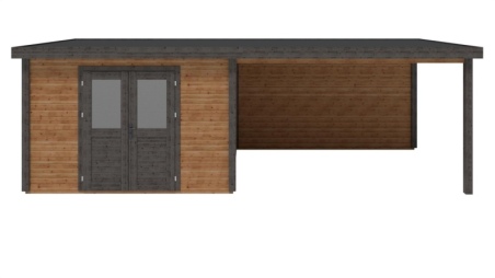 Casetta da giardino in legno Freya 4.09x3.09 m - 24.9 m2 - 28 mm - impregnata