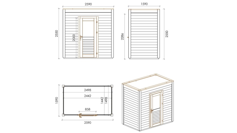 Casetta da giardino in legno Nexa 2.59x1.59 m - 4.12 m2 - 28 mm - impregnata