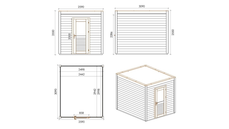 Casetta da giardino in legno Nexa 2.59x3.09 m - 8 m2 - 28 mm - impregnata