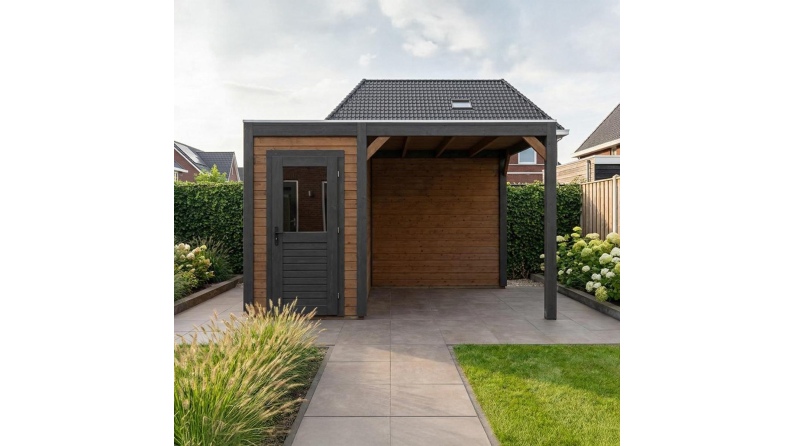 Casetta da giardino in legno Veya 4.06x2.59 m - 10.52 m2 - 28 mm - impregnata