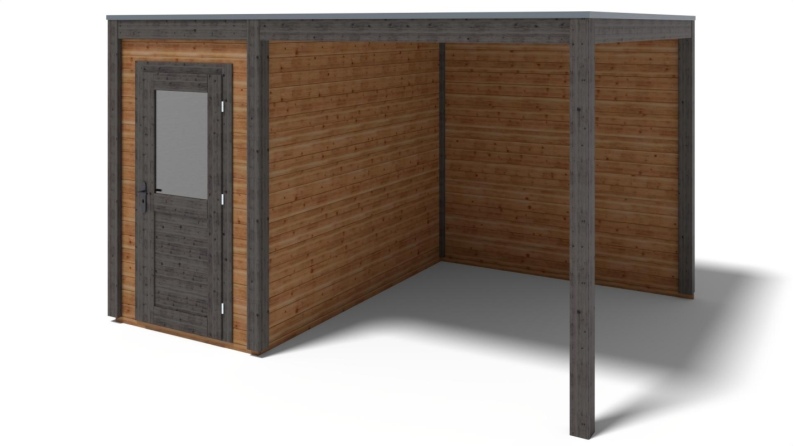 Casetta da giardino in legno Veya 4.06x3.09 m - 12.55 m2 - 28 mm - impregnata