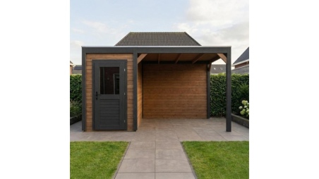 Casetta da giardino in legno Veya 4.56x3.09 m - 14.09 m2 - 28 mm - impregnata