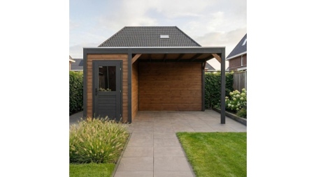 Casetta da giardino in legno Veya 5.56x3.09 m - 17.18 m2 - 28 mm - impregnata