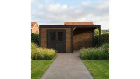 Casetta da giardino in legno Sora 5.56x2.59 m - 14.4 m2 - 28 mm - impregnata