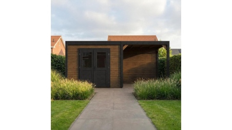 Casetta da giardino in legno Sora 5.56x3.09 m - 17.18 m2 - 28 mm - impregnata