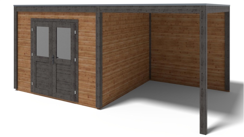 Casetta da giardino in legno Sora 5.56x3.09 m - 17.18 m2 - 28 mm - impregnata