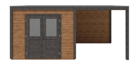 Casetta da giardino in legno Sora 5.56x3.09 m - 17.18 m2 - 28 mm - impregnata