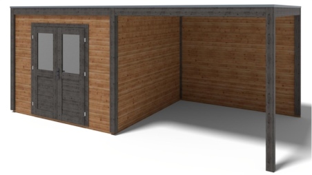 Casetta da giardino in legno Sora 6.06x3.09 m - 18.73 m2 - 28 mm - impregnata