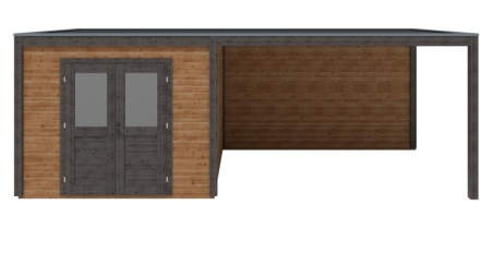 Casetta da giardino in legno Sora 7.06x3.09 m - 21.82 m2 - 28 mm - impregnata