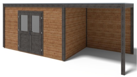 Casetta da giardino in legno Nova 6.56x2.59 m - 16.99 m2 - 28 mm - impregnata