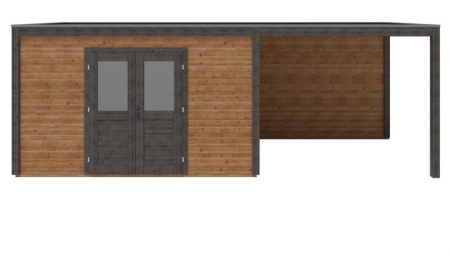 Casetta da giardino in legno Nova 7.06x2.59 m - 18.29 m2 - 28 mm - impregnata