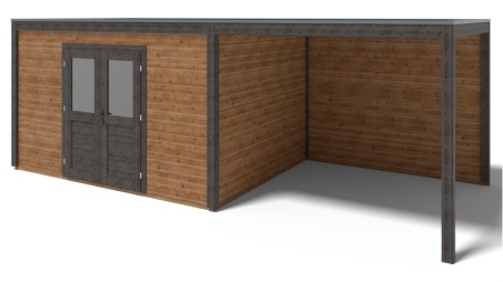 Casetta da giardino in legno Nova 7.06x3.09 m - 21.82 m2 - 28 mm - impregnata